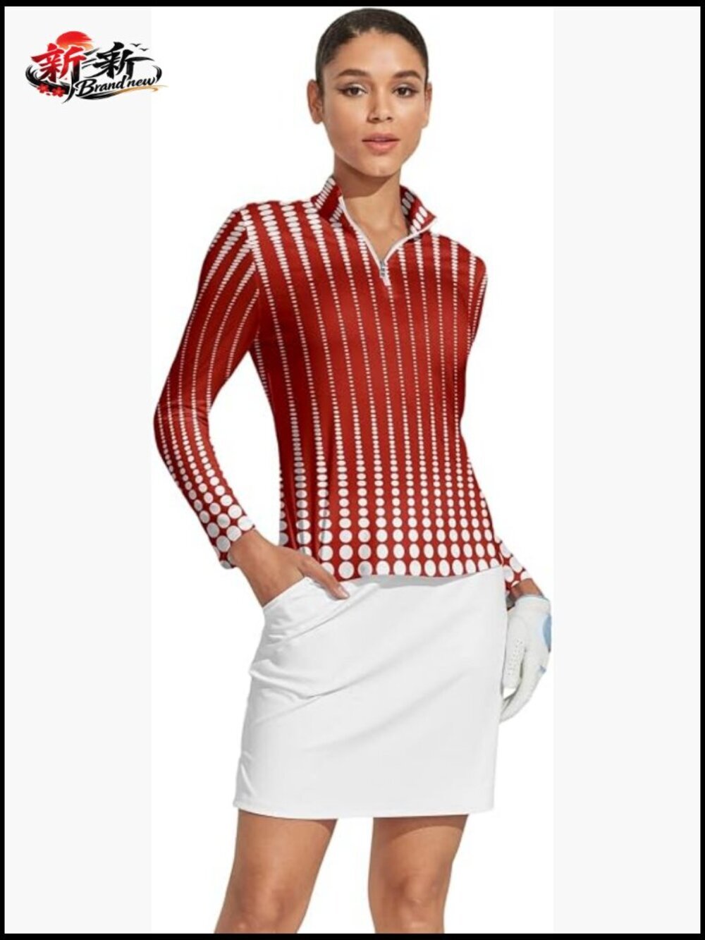 Long Sleeve Quarter Zip Golf Polo Shirt UPF 50+ Moisture Wicking Athletic